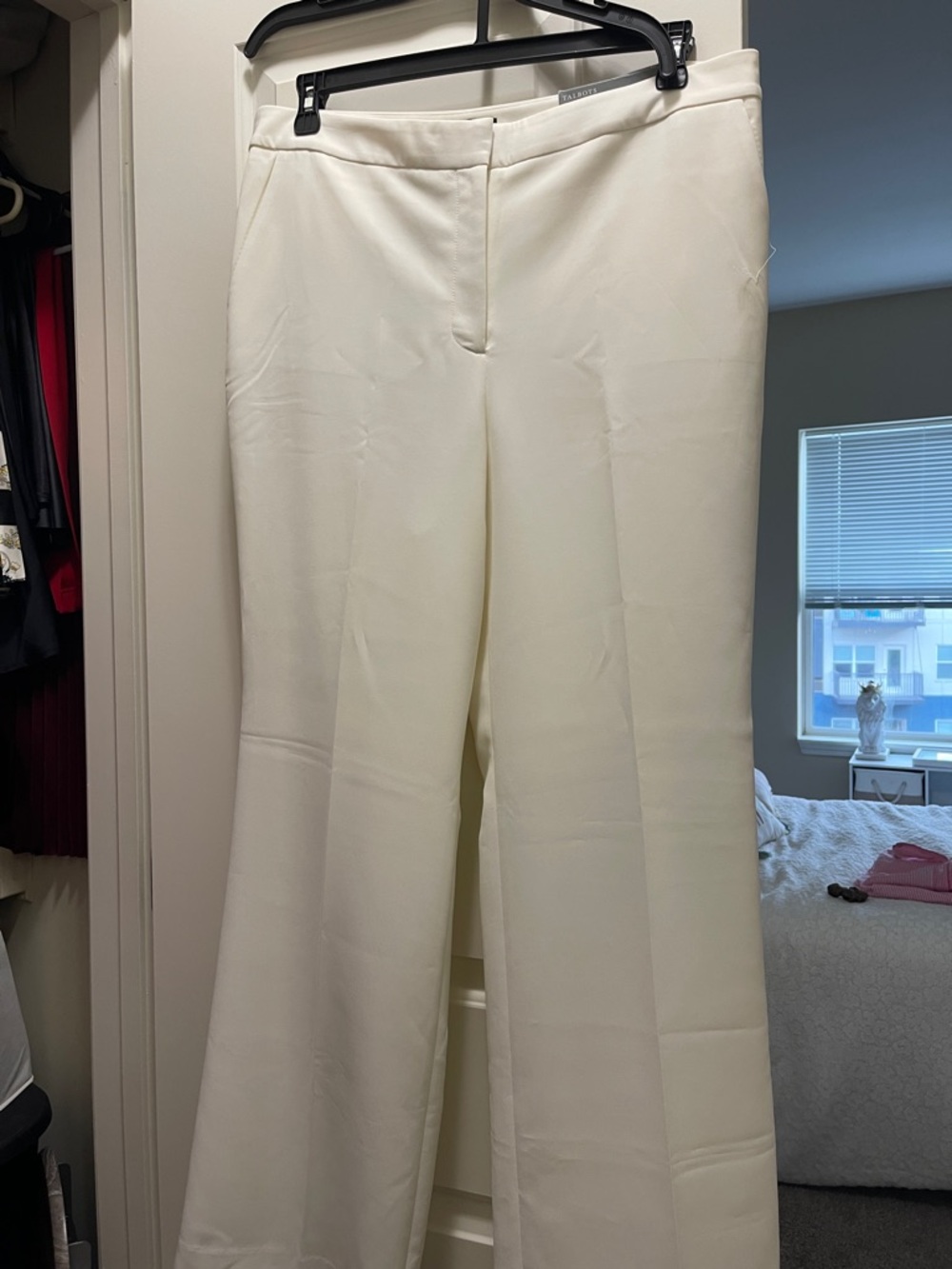 Talbots Women's Wide-Leg Dress Pants in Ivory